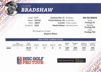 2016 Disc Golf Pro Tour #NNO Cody Bradshaw Back